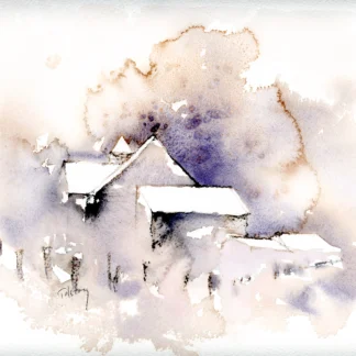 Snow Scene & Fence by Alexandra Tolstoy