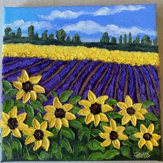 LAVENDER FIELDS SHINNING WITH SUNFLOWERS by Trupti Vakharia