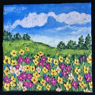 Hillside Fields of Magenta and Yellow by Trupti Vakharia