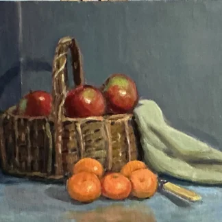 Wicker Basket and fruits by Frank Visco