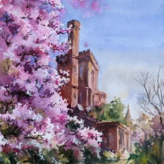 Smithsonian Castle in Spring by Vicky Zhou